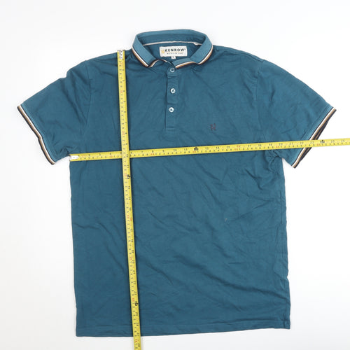 Kenrow Mens Blue XL Classic Cotton Short Sleeve Polo Shirt
