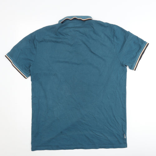 Kenrow Mens Blue XL Classic Cotton Short Sleeve Polo Shirt