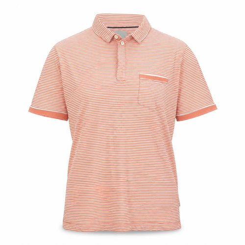 Marks and Spencer Womens Orange Striped Cotton Polo Shirt M