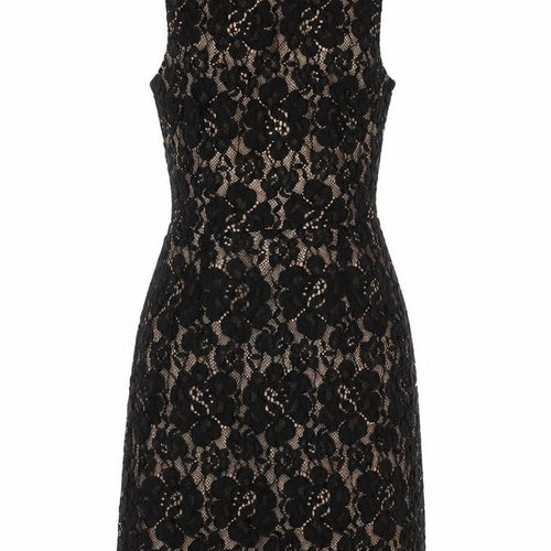 Oh My Love London Women's Black Lace Sheath Sleeveless Knee Length Dress Size S
