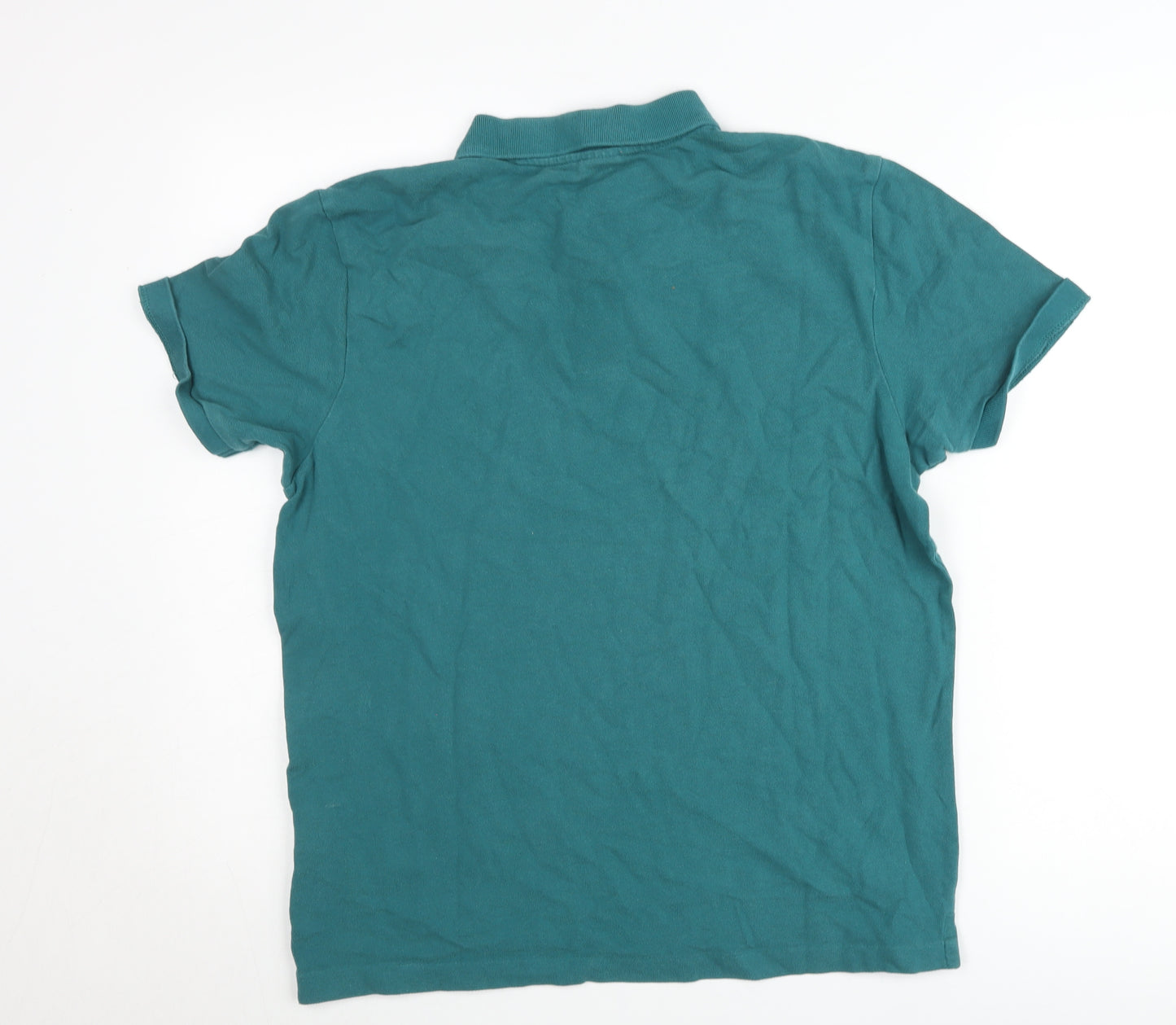 Springfield Men's Green Cotton Polo Shirt L Casual Short Sleeve