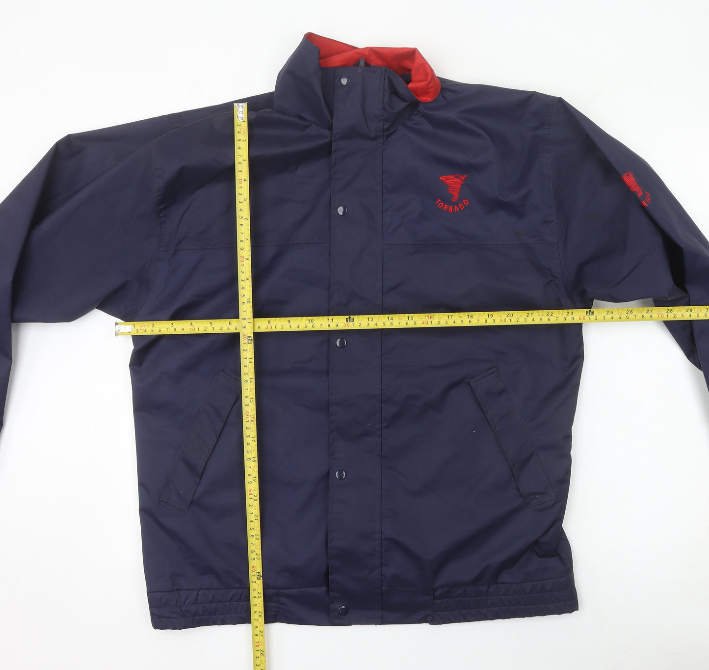 Tornado Men's Blue M Windbreaker Jacket with Logo and Zip Fastening
