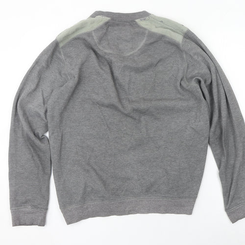 Dissident Mens Grey Henley Sweatshirt L Long Sleeve Cotton Blend