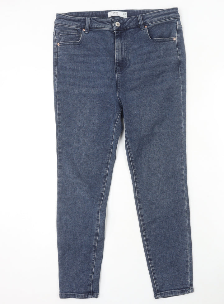 Next Men's Blue Skinny High Rise Denim Jeans Size 16 Slim Fit