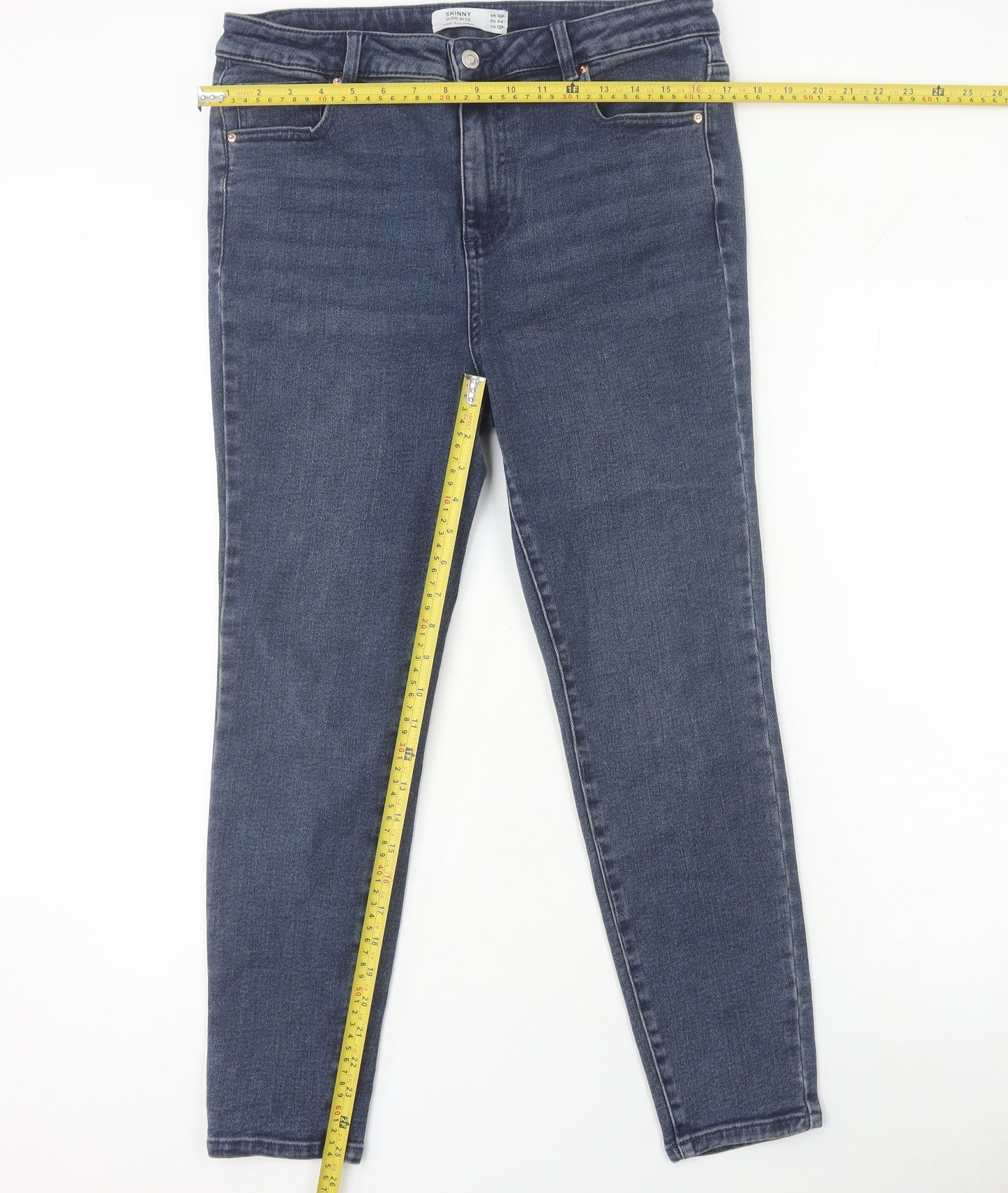 Next Men's Blue Skinny High Rise Denim Jeans Size 16 Slim Fit