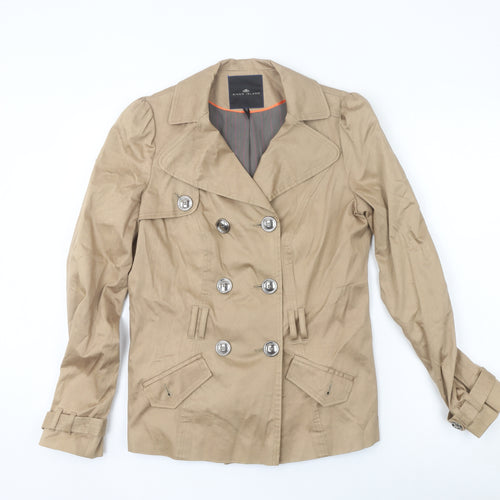 River Island Women's Beige Trench Jacket Size 12 Classic Cotton Blend