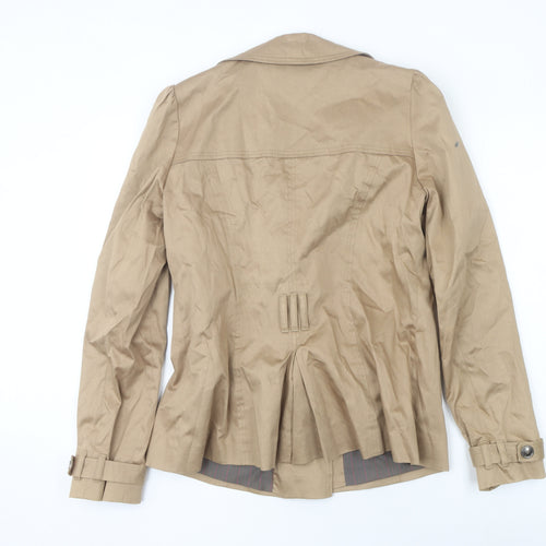 River Island Women's Beige Trench Jacket Size 12 Classic Cotton Blend