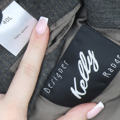 Kelly Designer Range Men's Grey Wool 40L Blazer Jacket