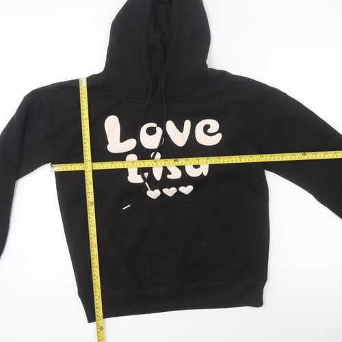 Love Lisa Women's Black Pullover Hoodie Size S Cotton Blend