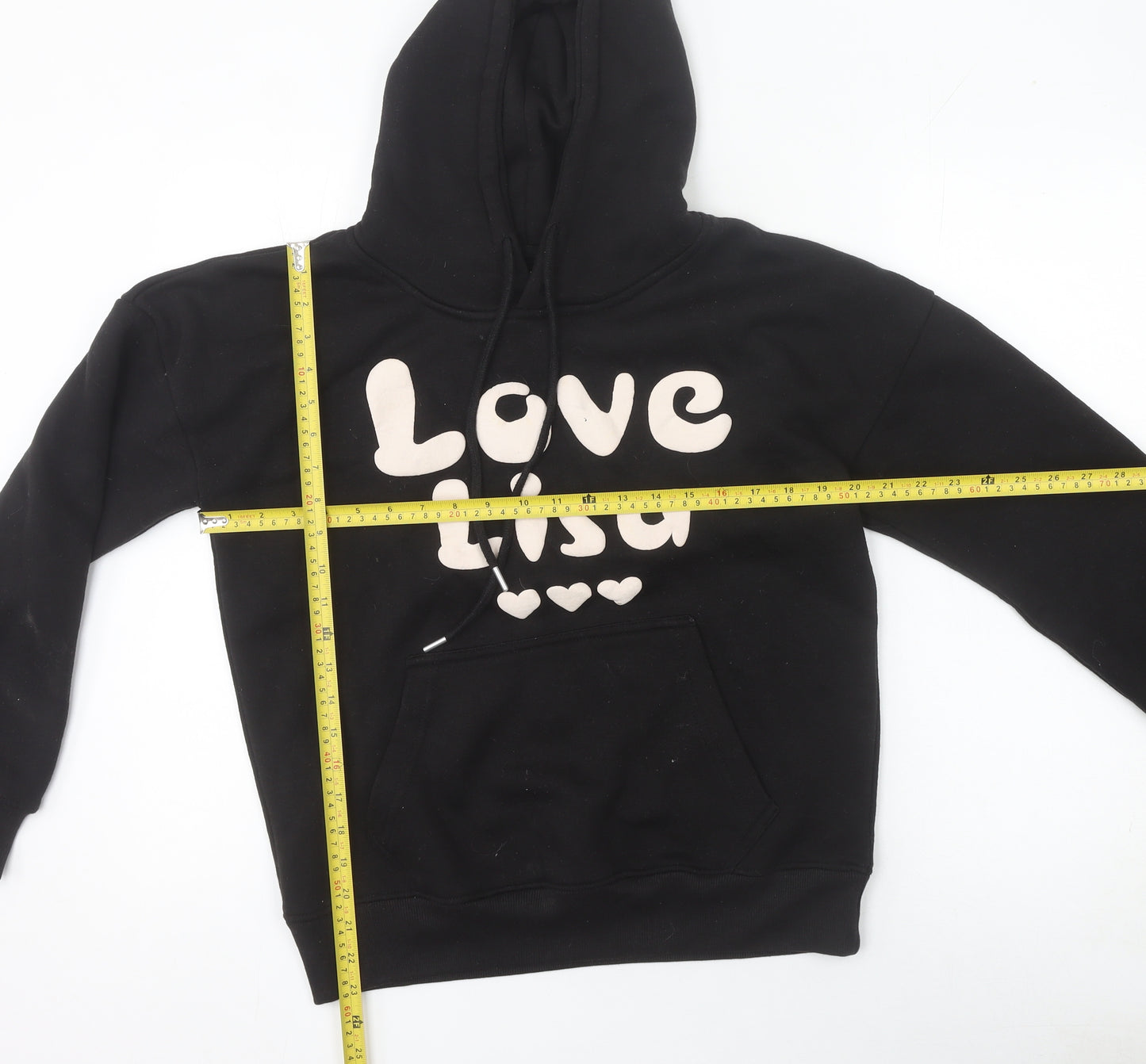 Love Lisa Women's Black Pullover Hoodie Size S Cotton Blend