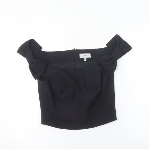 Coast Womens Black Off Shoulder Bow Evening Blouse UK 14