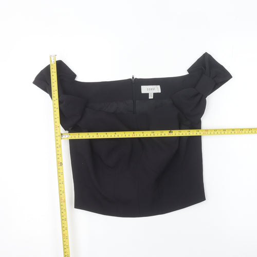 Coast Womens Black Off Shoulder Bow Evening Blouse UK 14