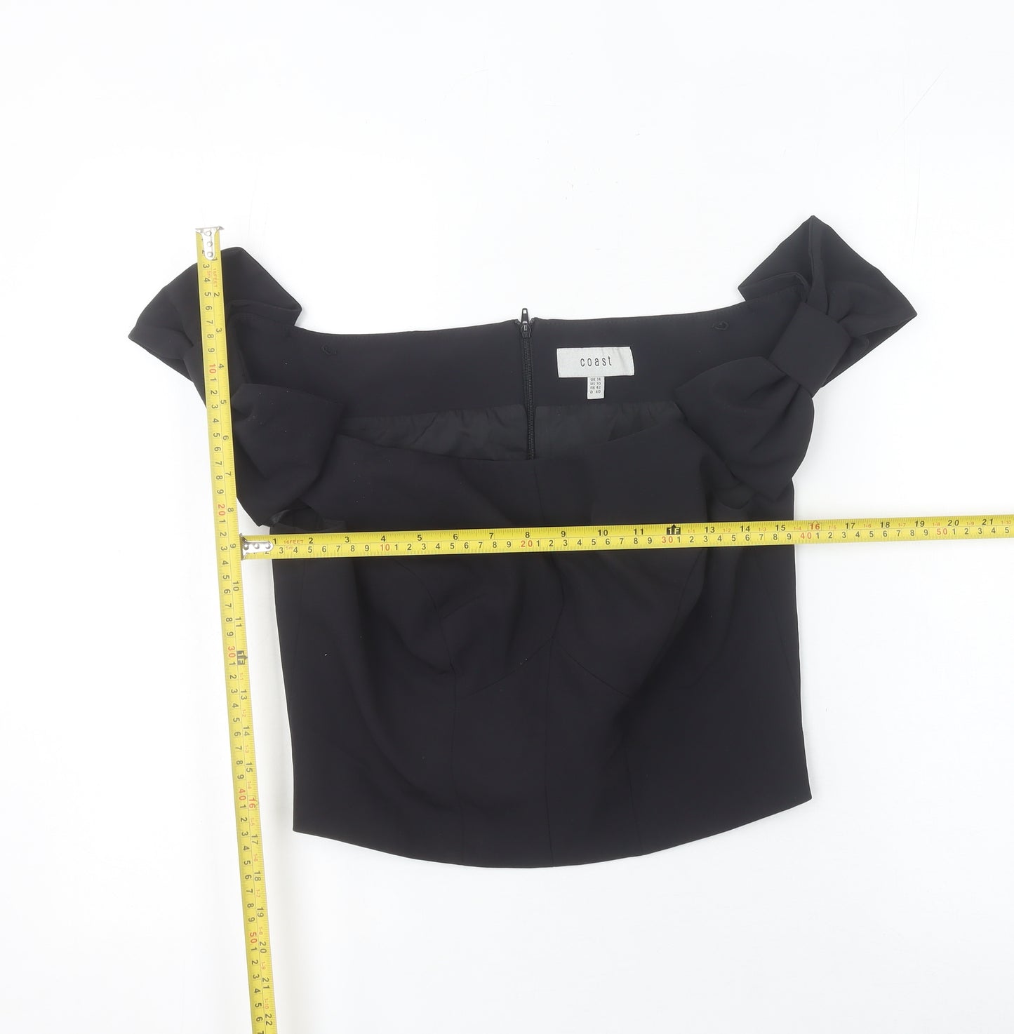 Coast Womens Black Off Shoulder Bow Evening Blouse UK 14