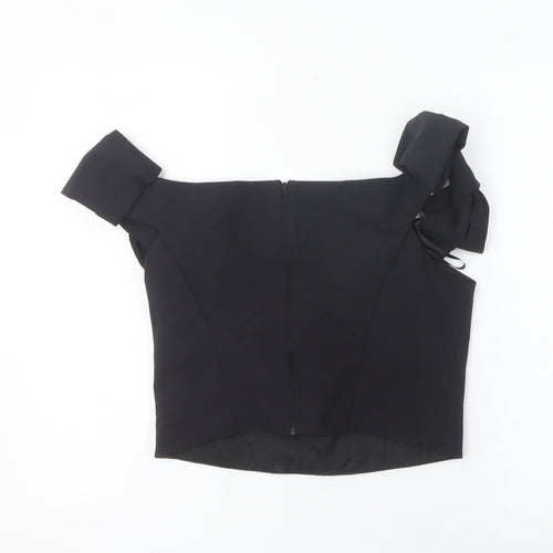 Coast Womens Black Off Shoulder Bow Evening Blouse UK 14