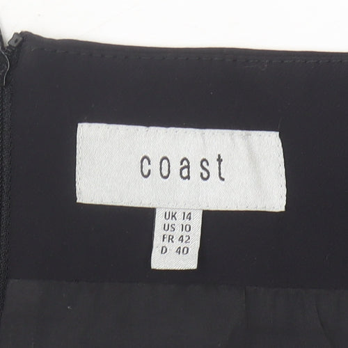 Coast Womens Black Off Shoulder Bow Evening Blouse UK 14