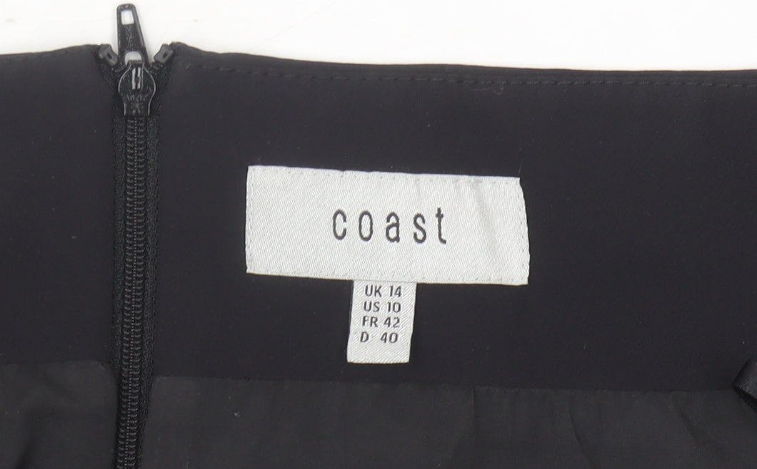 Coast Womens Black Off Shoulder Bow Evening Blouse UK 14