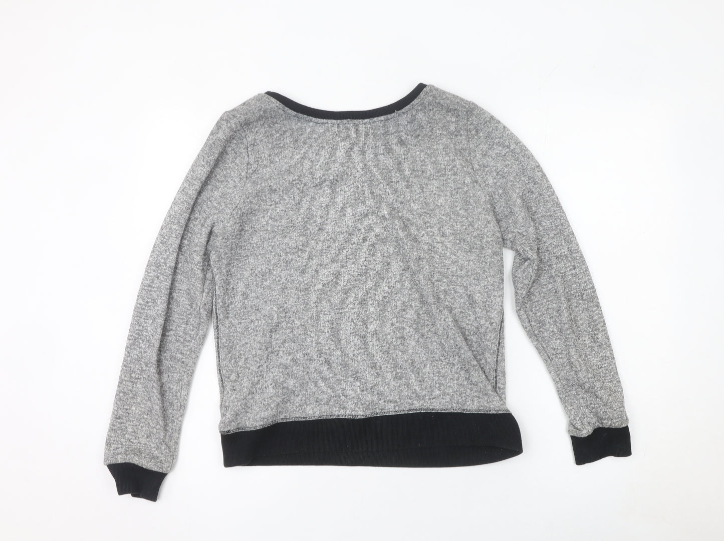 New Look Womens Grey Owl Crew Neck Long Sleeve Pullover Jumper Size 12