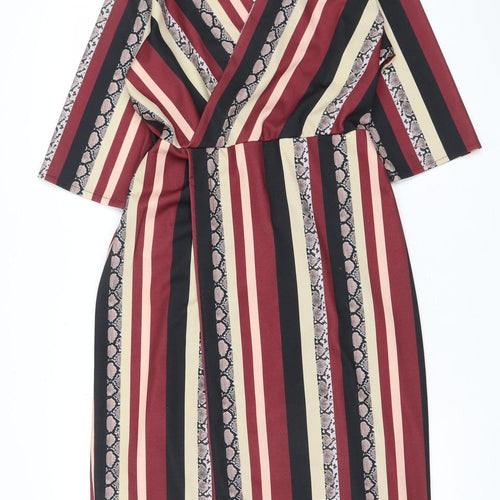 Pala D’Oro Women’s Multicoloured V-Neck Wrap Dress Size S
