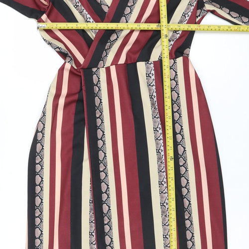 Pala D’Oro Women’s Multicoloured V-Neck Wrap Dress Size S
