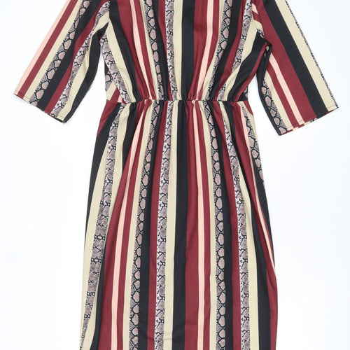 Pala D’Oro Women’s Multicoloured V-Neck Wrap Dress Size S