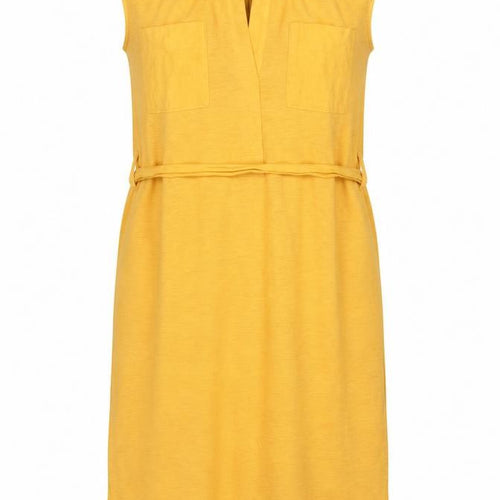 Next Women Yellow Jersey Shirt Dress Size 6 Short Sleeve Tie Waist