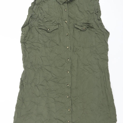 Cotton On Women’s Green Short Sleeve Shirt Dress Size S
