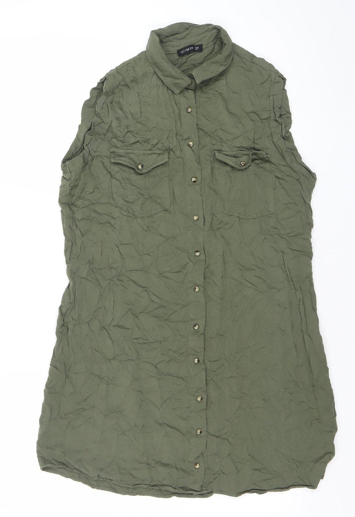 Cotton On Women’s Green Short Sleeve Shirt Dress Size S