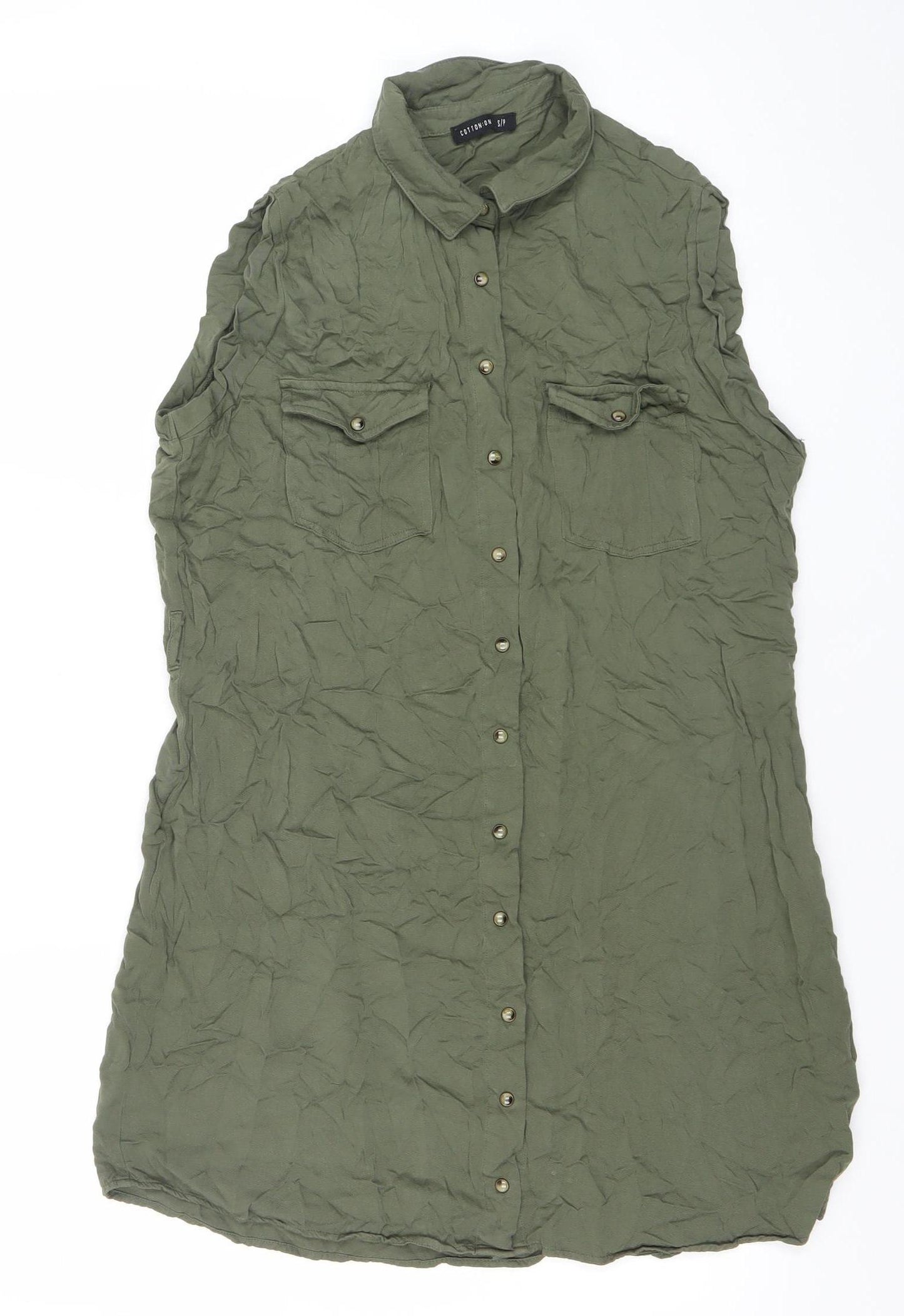 Cotton On Women’s Green Short Sleeve Shirt Dress Size S