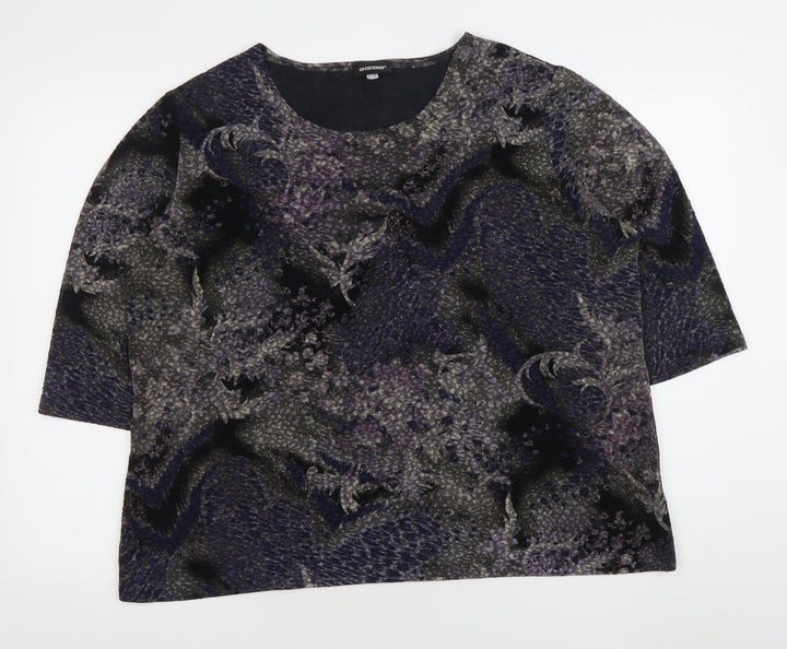 Godske Womens Purple Abstract Tunic Blouse Size 22