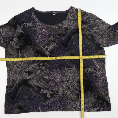 Godske Womens Purple Abstract Tunic Blouse Size 22