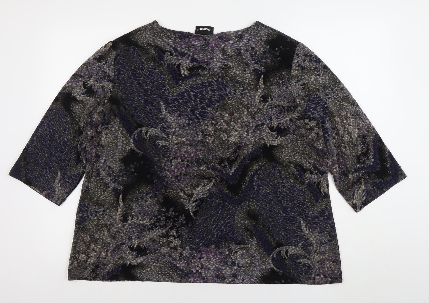 Godske Womens Purple Abstract Tunic Blouse Size 22