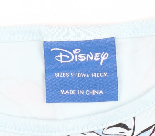 Disney Girls Blue Stitch Tank Top 9-10 Years Sleeveless Cotton Camisole