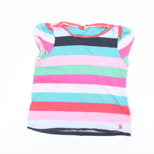 Joules Girls Multicoloured Striped Cotton Short Sleeve T-Shirt 4-5 Years