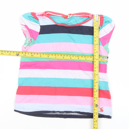 Joules Girls Multicoloured Striped Cotton Short Sleeve T-Shirt 4-5 Years