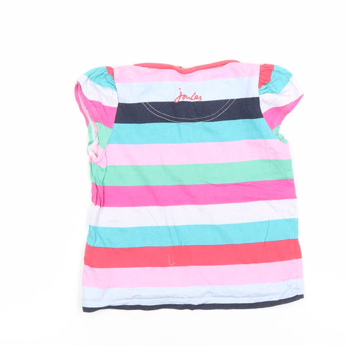Joules Girls Multicoloured Striped Cotton Short Sleeve T-Shirt 4-5 Years