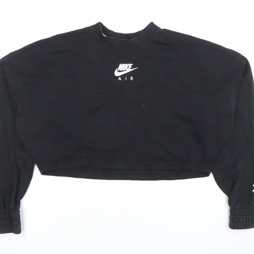 Nike Air Women's Black Cropped Pullover Sweatshirt M