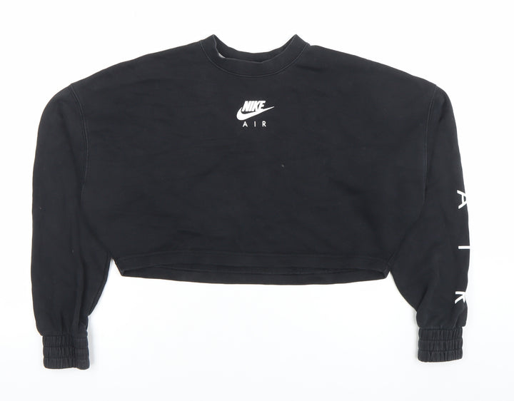 Nike Air Women's Black Cropped Pullover Sweatshirt M