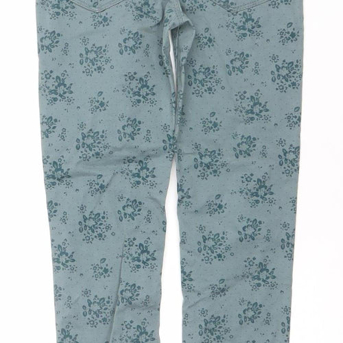 Denim Co. Girls Green Floral Skinny Jeans 8-9 Years Stretch Cotton