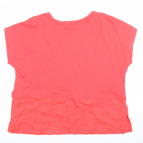 Carolyn Donnelly The Edit Women Pink Linen Blend V-Neck Tunic Blouse Size 14