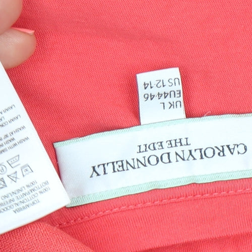 Carolyn Donnelly The Edit Women Pink Linen Blend V-Neck Tunic Blouse Size 14