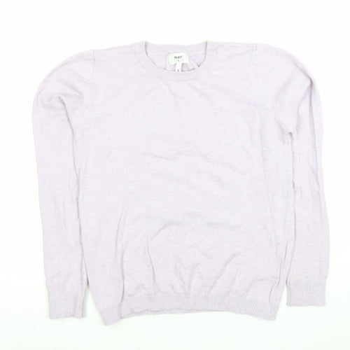 OBJECT Women's Purple Wool Blend Crew Neck Jumper Size S