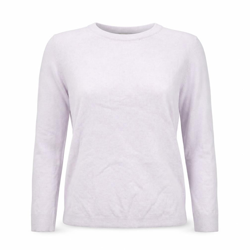 Front view of Object Women's Purple Wool Blend Crew Neck Jumper, size S