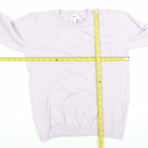 OBJECT Women's Purple Wool Blend Crew Neck Jumper Size S