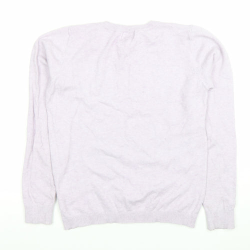 OBJECT Women's Purple Wool Blend Crew Neck Jumper Size S