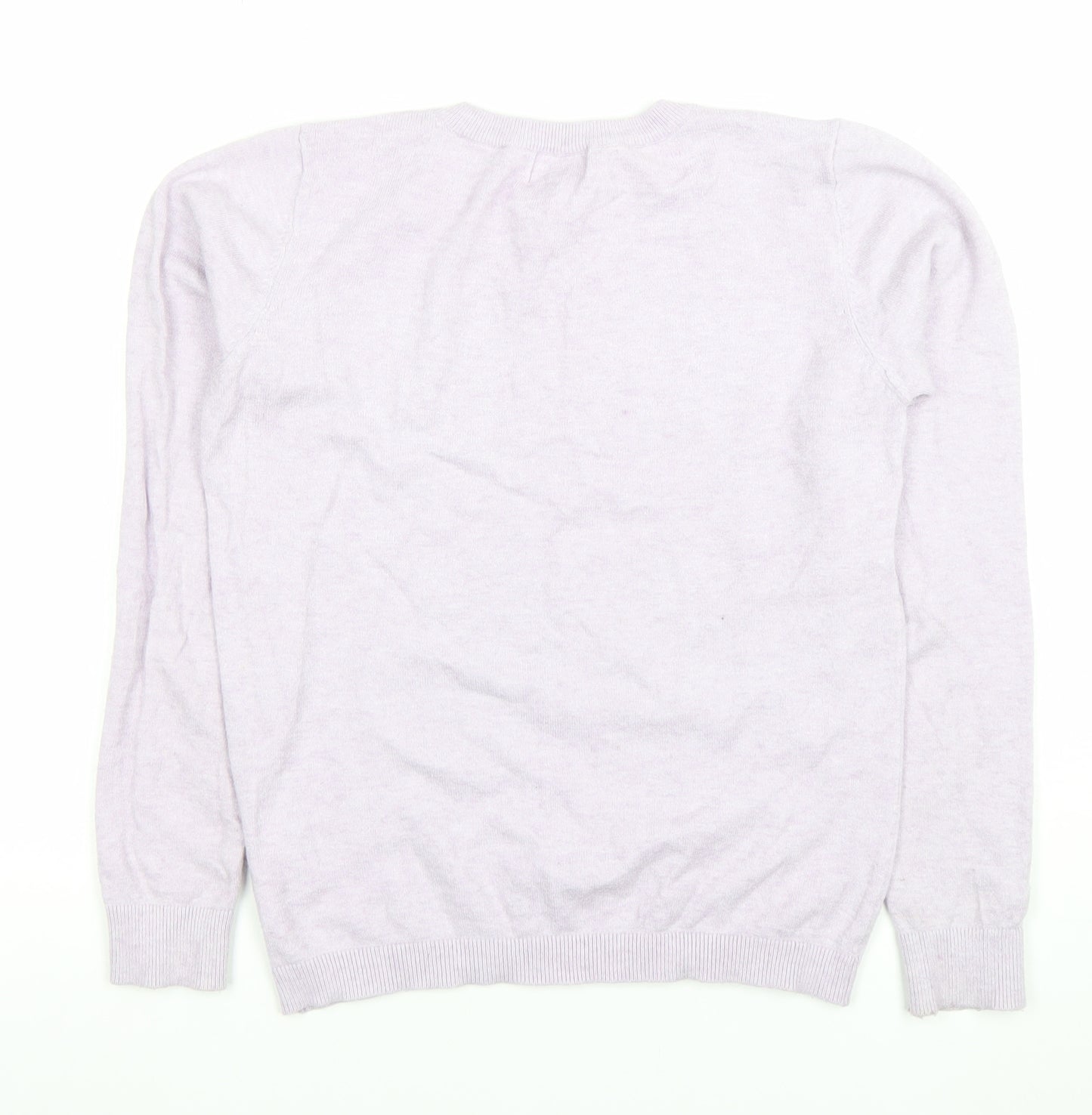 OBJECT Women's Purple Wool Blend Crew Neck Jumper Size S