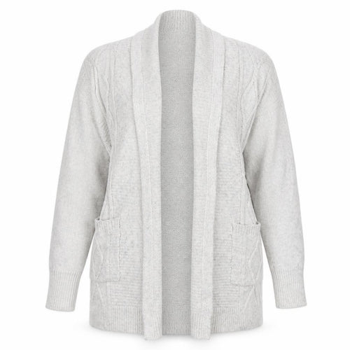 Tahari Women Ivory Knit Long Sleeve Open Cardigan Size S
