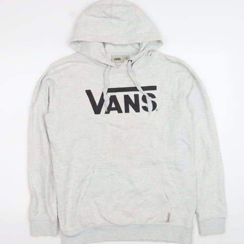 Vans Men's Grey Pullover Hoodie Size S Logo Fleece Skateboarding
