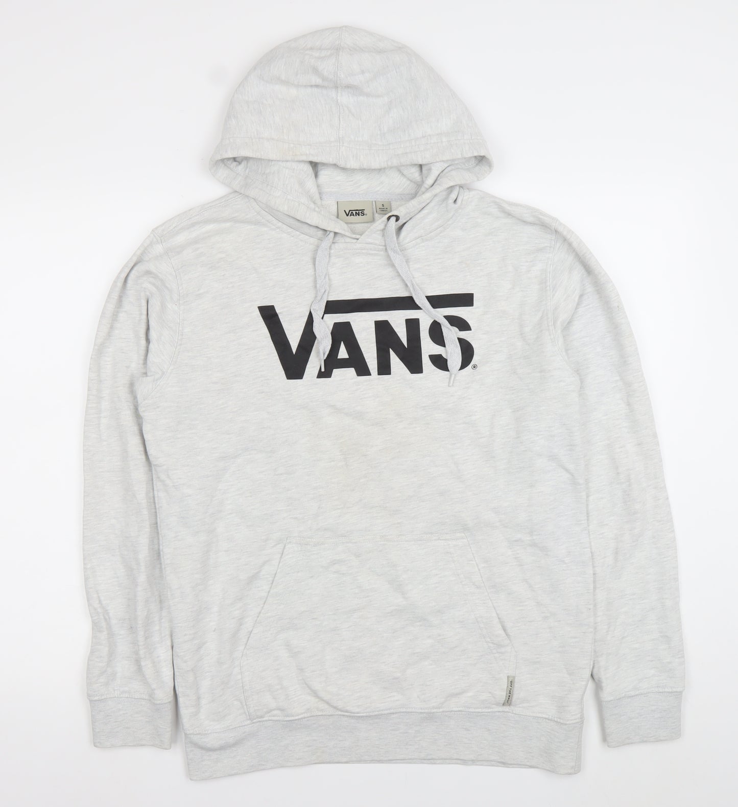 Vans Men's Grey Pullover Hoodie Size S Logo Fleece Skateboarding