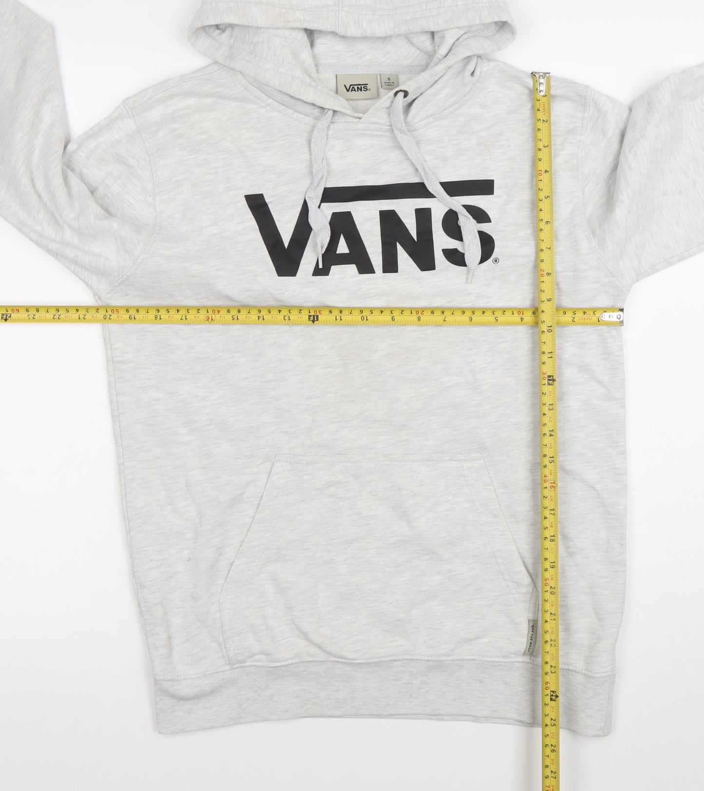 Vans Men's Grey Pullover Hoodie Size S Logo Fleece Skateboarding