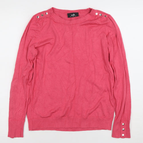 Wallis Women’s Pink Crew Neck Long Sleeve Jumper Size 10